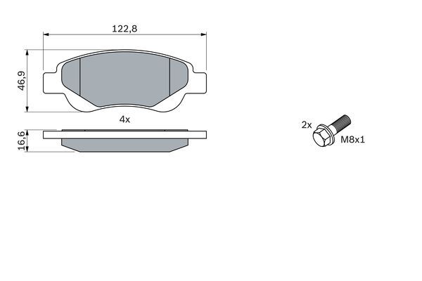 BOSCH 0986494065 Brake Pad Set For Disc Brake Front Fits Citroën Peugeot Toyota