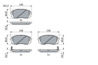 BOSCH 0986494422 Brake Pad Set For Disc Brake Front Fits Kia Carens Sportage