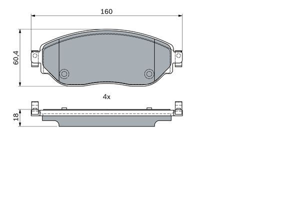 BOSCH 0986494741 Brake Pad Set For Disc Brake Front Fits Nissan Opel Vauxhall