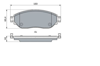 BOSCH 0986494741 Brake Pad Set For Disc Brake Front Fits Nissan Opel Vauxhall