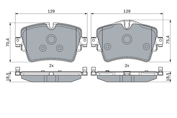 BOSCH 0986494940 Brake Pad Set For Disc Front 18.5mm Thickness Fits BMW Mini