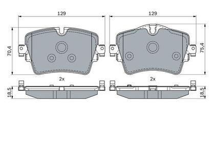 BOSCH 0986494940 Brake Pad Set For Disc Front 18.5mm Thickness Fits BMW Mini