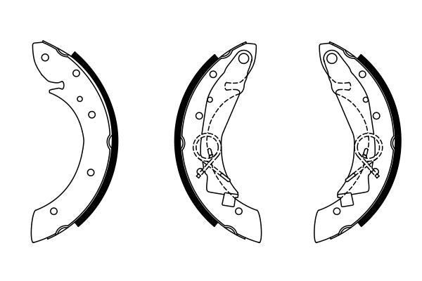 BOSCH 0986487552 Brake Shoe Set Rear 40mm Width Braking Fits Citroën Peugeot