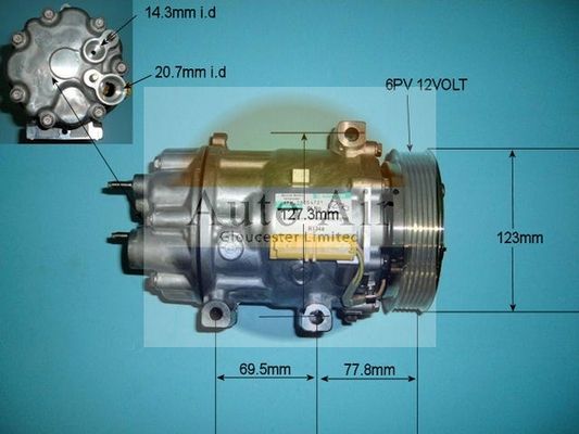 AUTO AIR 14-1270 Air Compressor A/C Air Conditioning Fits Citroen Fiat Peugeot