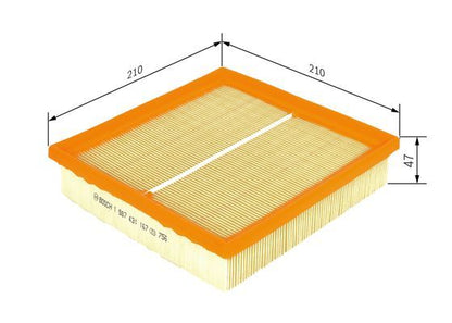 BOSCH 1987431167 Cabin Filter 210mm Length Particulate 46.5mm Height Fits VOLVO
