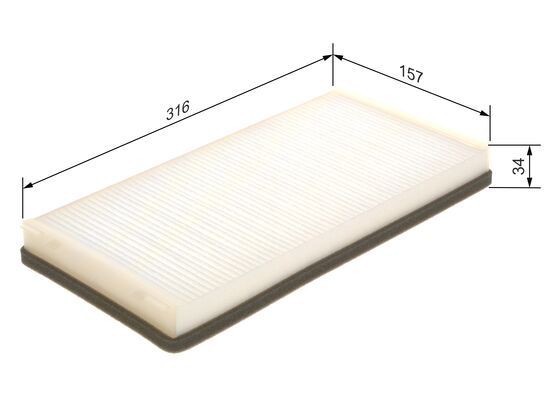 BOSCH 1987432007 Cabin Air Filter 316mm Particulate Fits Peugeot 406 Porsche 911