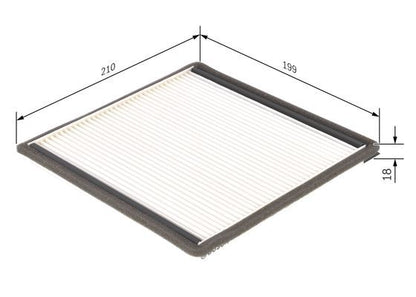 BOSCH 1987432021 Cabin Air Filter 210.3mm Length Particulate For Citroën Peugeot