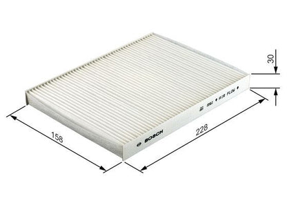 BOSCH 1987432039 Cabin Air Filter 228mm Length Particulate Fits Nissan Renault
