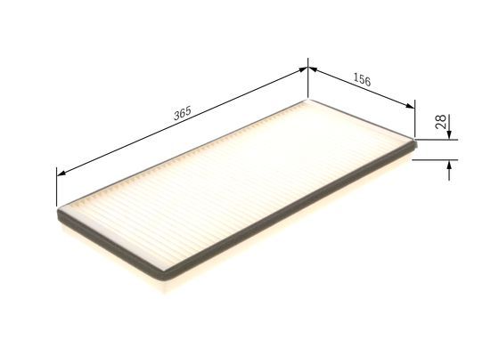 BOSCH 1987432043 Cabin Air Filter 365mm Length Particulate Fits Mercedes-Benz VW