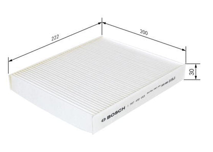 BOSCH 1987432053 Cabin Air Filter 222mm Fits Honda Civic CR-V Rover 400