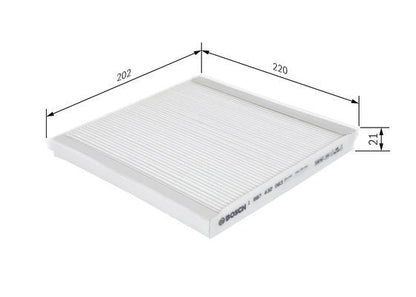 BOSCH 1987432063 Cabin Air Filter 202mm Length Particulate Fits Volvo S40 V40