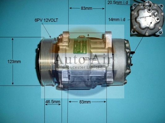 AUTO AIR 14-7808 Air Compressor A/C Air Conditioning Fits Citroen Fiat Peugeot