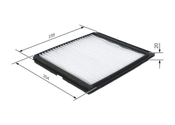 BOSCH 1987432119 Cabin Air Filter 239mm Length Particulate Fits Nissan Micra