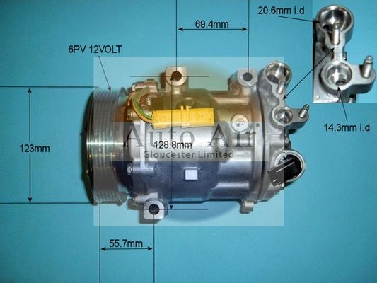 AUTO AIR 14-1311 Air Compressor A/C Air Conditioning Fits Citroen Peugeot