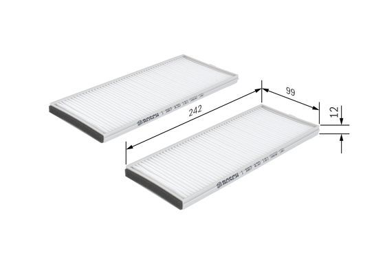 BOSCH 1987432161 Cabin Air Filter 242mm Particulate Fits Hyundai Accent Getz