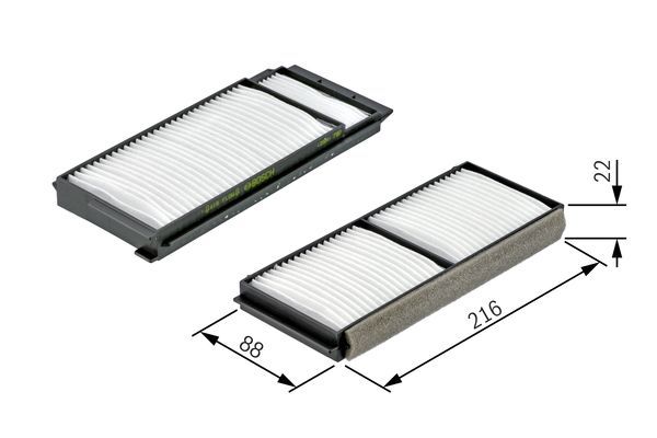 BOSCH 1987432163 Cabin Air Filter 236mm Particulate Fits Mazda Mazda3 Mazda5