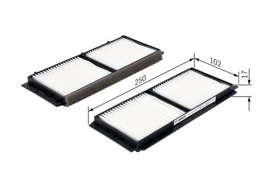 BOSCH 1987432209 Cabin Air Filter 250mm Length Particulate Fits Mazda Mazda3