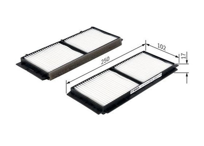 BOSCH 1987432209 Cabin Air Filter 250mm Length Particulate Fits Mazda Mazda3
