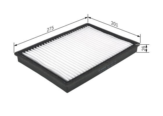 BOSCH 1987432222 Cabin Air Filter 275mm Particulate Fits Chevrolet Opel Vauxhall