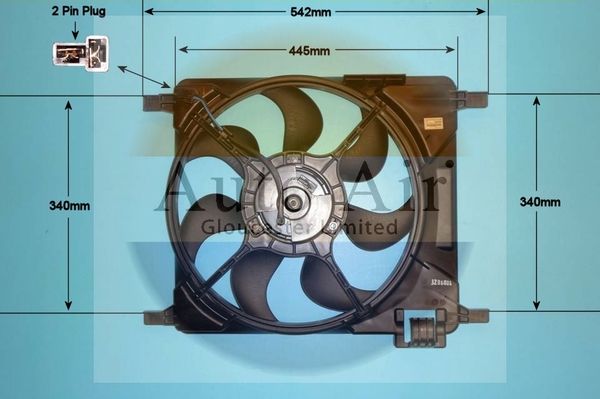 AUTO AIR 05-1099 Radiator Fan Electric Motor Centre Fits Chevrolet Spark