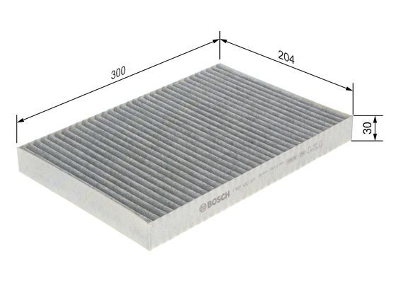 BOSCH 1987432371 Cabin Air Filter 300mm Fits Audi A4 A6 Allroad Seat Exeo