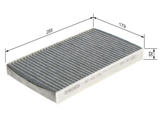 BOSCH 1987432379 Cabin Air Filter 285mm Activated Carbon Fits Citroën DS Peugeot