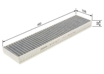 BOSCH 1987432382 Cabin Air Filter 460mm Length Activated Carbon Fits Mini