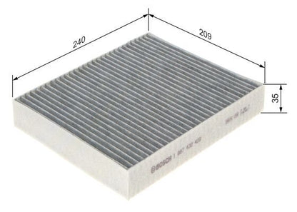 BOSCH 1987432409 Cabin Air Filter 240mm Length Activated Carbon Fits Ford