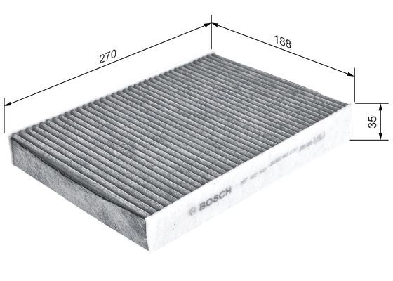 BOSCH 1987432549 Cabin Air Filter 270mm Activated Carbon Fits Peugeot 508 508 SW
