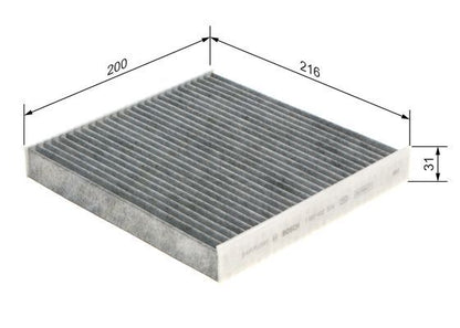 BOSCH 1987432574 Cabin Air Filter 200mm Fits Ford Transit Transit Tourneo