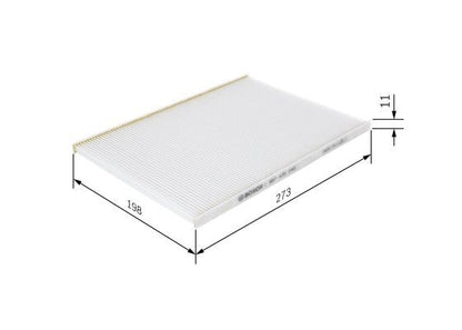 BOSCH 1987435049 Cabin Air Filter 273mm Length Particulate Fits Toyota iQ
