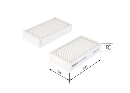 BOSCH 1987435055 Cabin Air Filter 164mm Length Particulate Fits BMW X3 X4