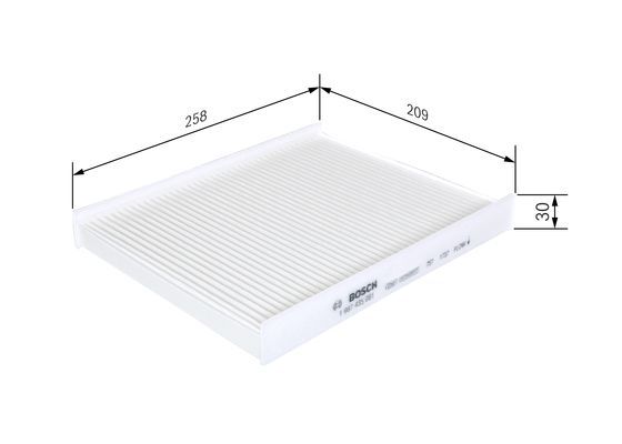 BOSCH 1987435081 Cabin Air Filter 258mm Particulate Fits Hyundai ix55 Santa Fe