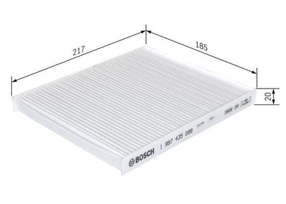 BOSCH 1987435088 Cabin Air Filter 217mm Length Particulate Fits Suzuki Jimny