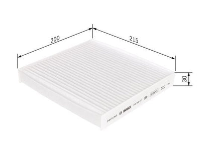 BOSCH 1987435517 Cabin Air Filter 200mm Length Particulate Fits Nissan Subaru