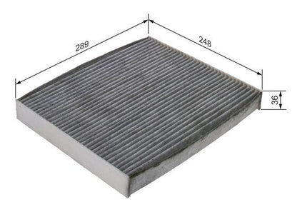 BOSCH 1987435607 Cabin Air Filter 247.5mm Length Activated Carbon For Volvo XC40