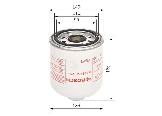 BOSCH 0986628254 Compressed-Air System Air Dryer Cartridge Fits Mercedes-Benz