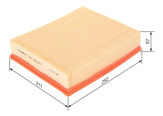 BOSCH 1457429870 Air Filter 252mm Length Insert For Audi A4 A6 Allroad VW Passat