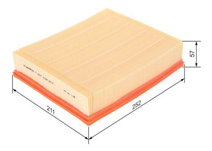 BOSCH 1457429870 Air Filter 252mm Length Insert For Audi A4 A6 Allroad VW Passat