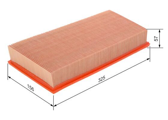 BOSCH 1457432200 Air Filter 325mm Length Insert Fits Citroën Fiat Lancia Peugeot