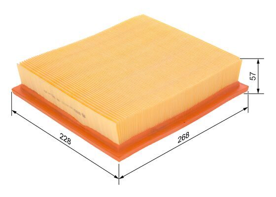 BOSCH 1457433023 Air Filter 268mm Length Insert Fits VW Golf Golf Van Vento