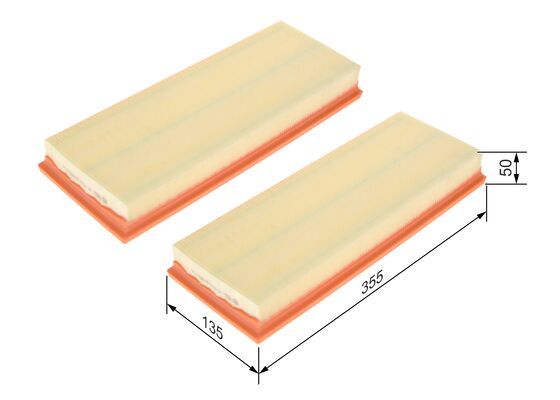 BOSCH 1457433071 Air Filter 358mm Length Insert Fits Mercedes-Benz Puch