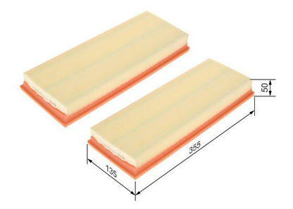 BOSCH 1457433071 Air Filter 358mm Length Insert Fits Mercedes-Benz Puch