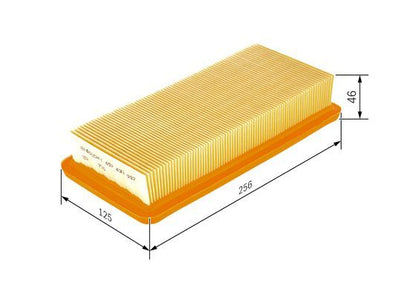 BOSCH 1457433097 Air Filter 255mm Length Insert Fits Hyundai Getz Nissan Patrol