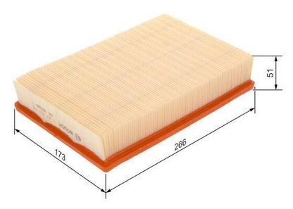 BOSCH 1457433099 Air Filter 266mm Length 50.5mm Height Fits Ford Mazda Volvo