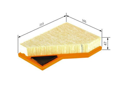 BOSCH 1457433100 Air Filter 215.2mm Length Insert 47.3mm Height Fits Mini