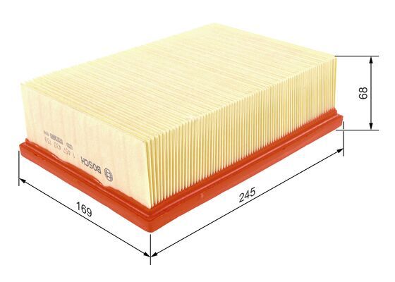 BOSCH 1457433150 Air Filter 245mm Length Insert Fits Citroën C4 Peugeot 307