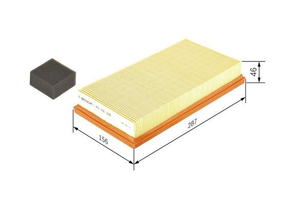 BOSCH 1457433268 Air Filter 287mm Length Insert 46.3mm Height For Ford Ka Ka Van