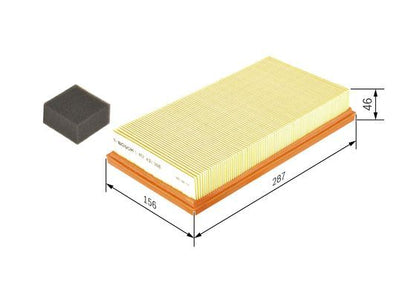 BOSCH 1457433268 Air Filter 287mm Length Insert 46.3mm Height For Ford Ka Ka Van