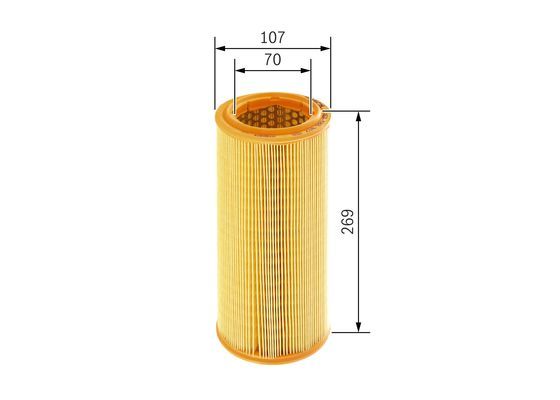 BOSCH 1457433307 Air Filter 107mm Outer Ø Insert 269mm Height Fits Fiat Doblo